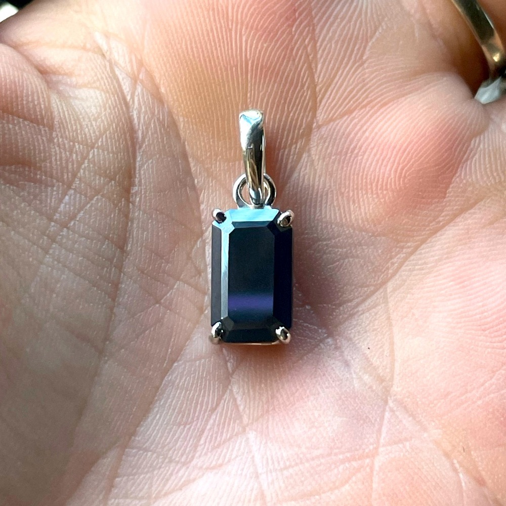 Elegant Black Diamond Solitaire Pendant • Ships Free, Chain Included